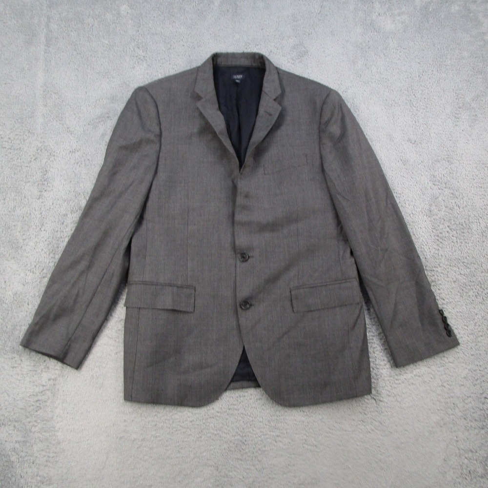 J.Crew Ludlow Suit Jacket 40R Grey Italian Wool Tollegno 1900 Blazer 11701